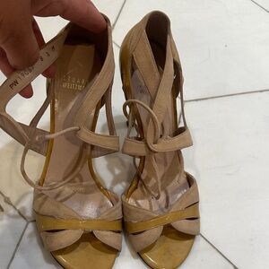 Stuart Weitzman Beige and Mustard Heels